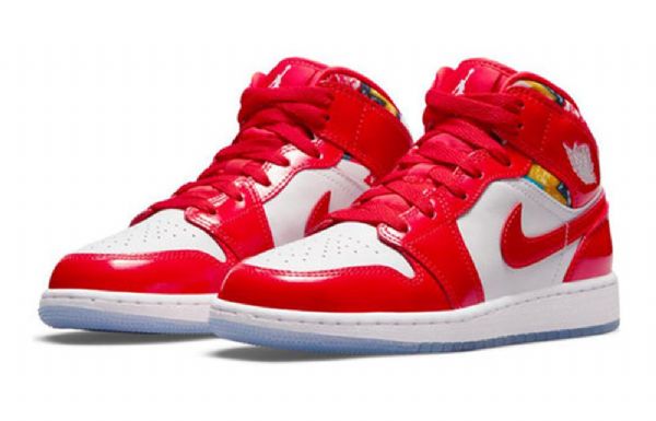 Nike Air Jordan 1 Mid Tops Se Gs Basketsko Herre Rød Hvite