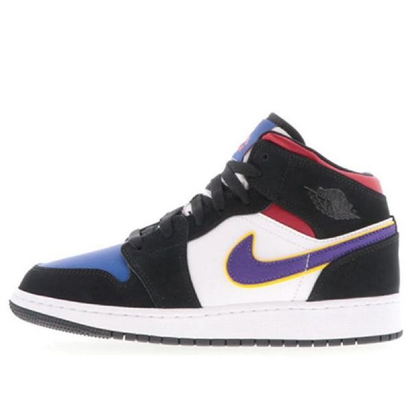 Nike Air Jordan 1 Mid Tops Se Gs Basketsko Herre Svarte Blå