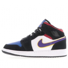 Nike Air Jordan 1 Mid Tops Se Gs Basketsko Herre Svarte Blå