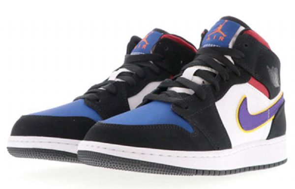 Nike Air Jordan 1 Mid Tops Se Gs Basketsko Herre Svarte Blå