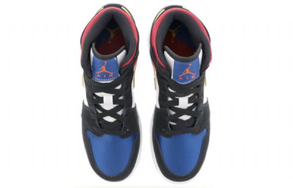 Nike Air Jordan 1 Mid Tops Se Gs Basketsko Herre Svarte Blå
