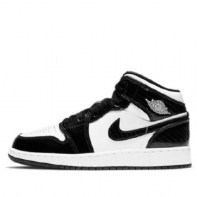 Nike Air Jordan 1 Mid Tops Se Gs Basketsko Herre Svarte Hvite