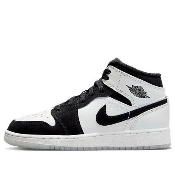 Nike Air Jordan 1 Mid Tops Se Gs Basketsko Herre Svarte Hvite