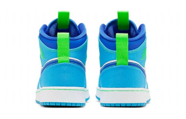 Nike Air Jordan 1 Mid Tops Se Gs Retro Basketball Shoes Herre Blå Hvite