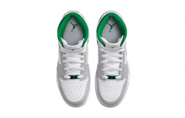 Nike Air Jordan 1 Mid Tops Se Gs Retro Basketball Shoes Herre Grå Grønn