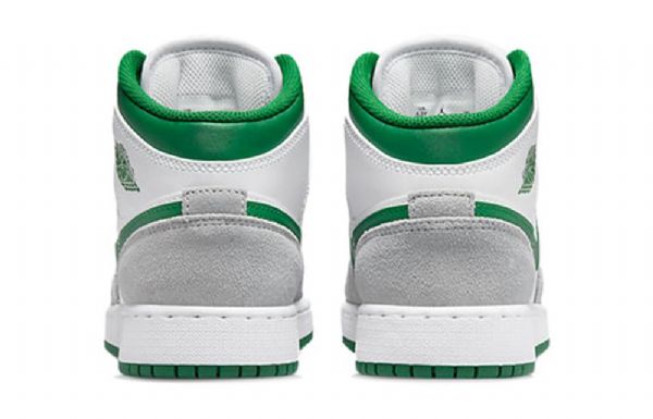 Nike Air Jordan 1 Mid Tops Se Gs Retro Basketball Shoes Herre Grå Grønn