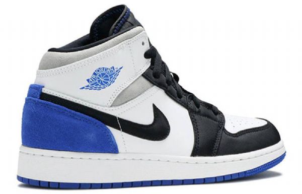 Nike Air Jordan 1 Mid Tops Se Gs Retro Basketball Shoes Herre Kongeblå Svarte