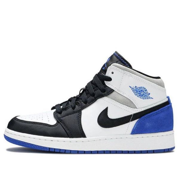 Nike Air Jordan 1 Mid Tops Se Gs Retro Basketball Shoes Herre Kongeblå Svarte