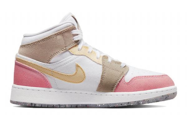 Nike Air Jordan 1 Mid Tops Se Gs Retro Basketball Shoes Herre Multicolor