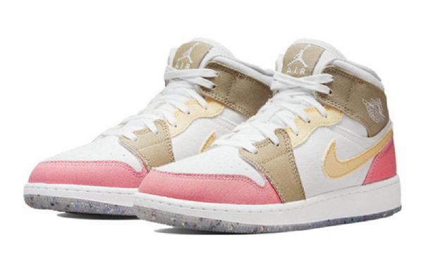 Nike Air Jordan 1 Mid Tops Se Gs Retro Basketball Shoes Herre Multicolor