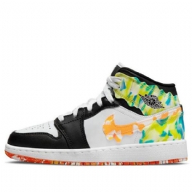 Nike Air Jordan 1 Mid Tops Se Gs Retro Basketball Shoes Herre Multicolor
