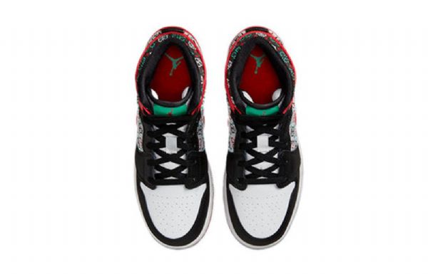 Nike Air Jordan 1 Mid Tops Se Gs Retro Basketball Shoes Herre Svarte Rød