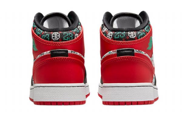 Nike Air Jordan 1 Mid Tops Se Gs Retro Basketball Shoes Herre Svarte Rød