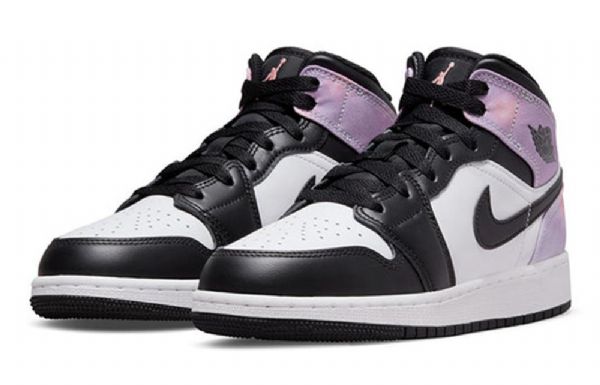 Nike Air Jordan 1 Mid Tops Se Gs Zen Master Sko Herre Lilla Svarte Hvite