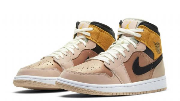 Nike Air Jordan 1 Mid Tops Se Particle Sko Herre Beige