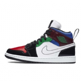 Nike Air Jordan 1 Mid Tops Se Patent Sko Herre Multicolor