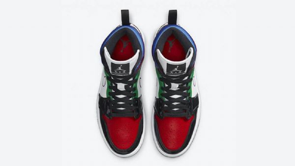 Nike Air Jordan 1 Mid Tops Se Patent Sko Herre Multicolor