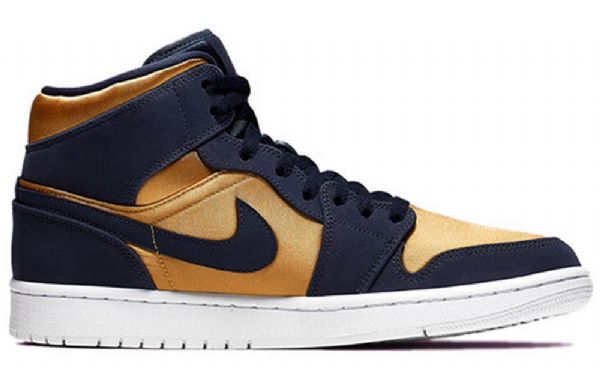 Nike Air Jordan 1 Mid Tops Se Premium Retro Basketball Shoes Herre Gull