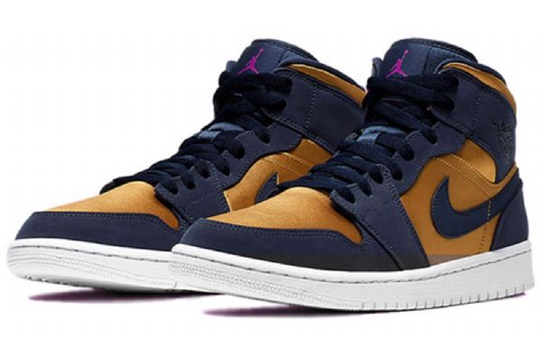 Nike Air Jordan 1 Mid Tops Se Premium Retro Basketball Shoes Herre Gull