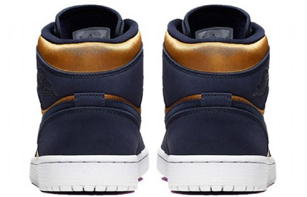 Nike Air Jordan 1 Mid Tops Se Premium Retro Basketball Shoes Herre Gull
