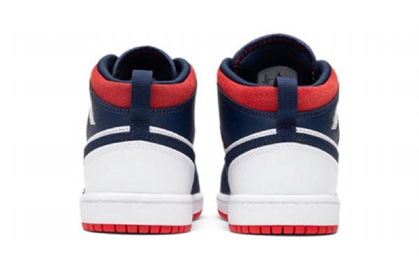 Nike Air Jordan 1 Mid Tops Se Ps Retro Basketball Shoes Barn Marineblå Hvite