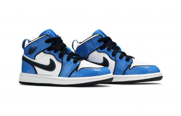 Nike Air Jordan 1 Mid Tops Se Ps Retro Basketball Shoes Herre Blå