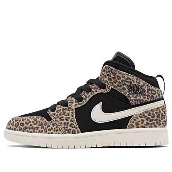Nike Air Jordan 1 Mid Tops Se Ps Retro Basketball Shoes Herre Leopard