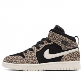 Nike Air Jordan 1 Mid Tops Se Ps Retro Basketball Shoes Herre Leopard