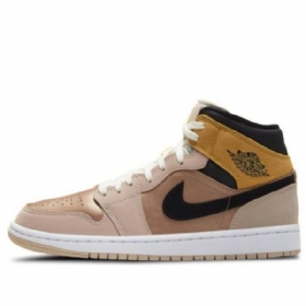 Nike Air Jordan 1 Mid Tops Se Retro Basketball Shoes Dame Beige