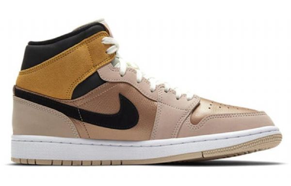 Nike Air Jordan 1 Mid Tops Se Retro Basketball Shoes Dame Beige