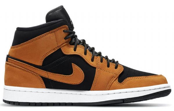 Nike Air Jordan 1 Mid Tops Se Retro Basketball Shoes Dame Brune Hvite