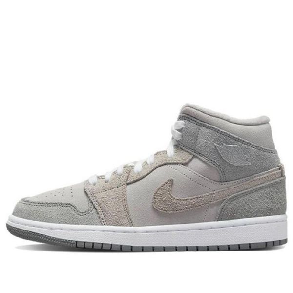 Nike Air Jordan 1 Mid Tops Se Retro Basketball Shoes Dame Grå