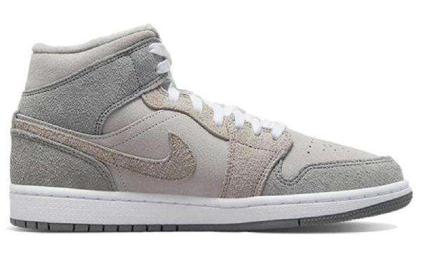 Nike Air Jordan 1 Mid Tops Se Retro Basketball Shoes Dame Grå