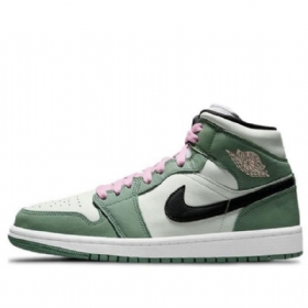 Nike Air Jordan 1 Mid Tops Se Retro Basketball Shoes Dame Grønn