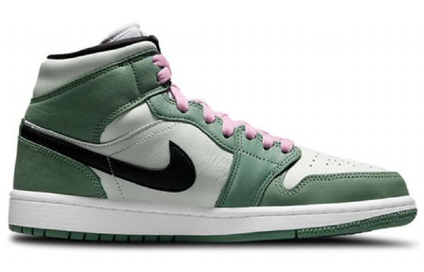 Nike Air Jordan 1 Mid Tops Se Retro Basketball Shoes Dame Grønn