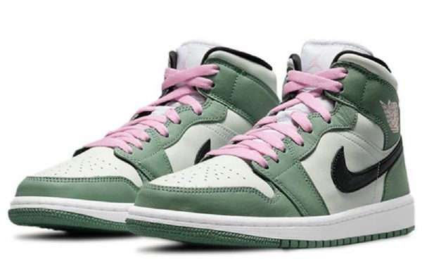 Nike Air Jordan 1 Mid Tops Se Retro Basketball Shoes Dame Grønn
