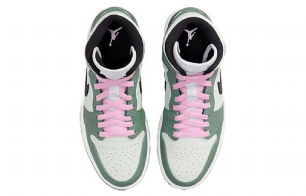 Nike Air Jordan 1 Mid Tops Se Retro Basketball Shoes Dame Grønn