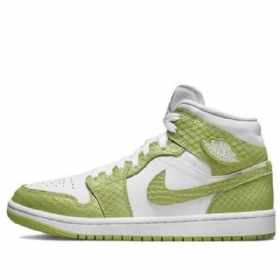 Nike Air Jordan 1 Mid Tops Se Retro Basketball Shoes Dame Grønn