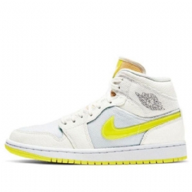 Nike Air Jordan 1 Mid Tops Se Retro Basketball Shoes Dame Gul