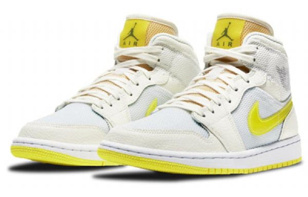 Nike Air Jordan 1 Mid Tops Se Retro Basketball Shoes Dame Gul