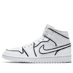 Nike Air Jordan 1 Mid Tops Se Retro Basketball Shoes Dame Hvite