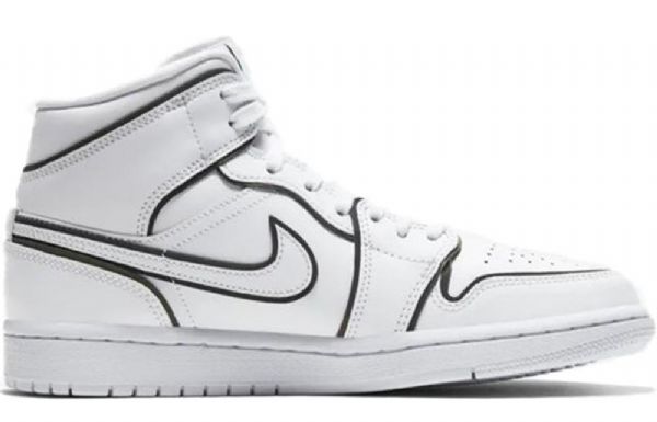Nike Air Jordan 1 Mid Tops Se Retro Basketball Shoes Dame Hvite