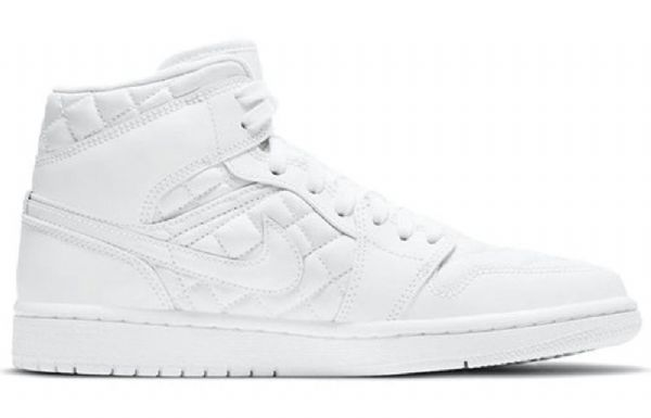 Nike Air Jordan 1 Mid Tops Se Retro Basketball Shoes Dame Hvite