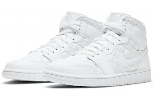 Nike Air Jordan 1 Mid Tops Se Retro Basketball Shoes Dame Hvite