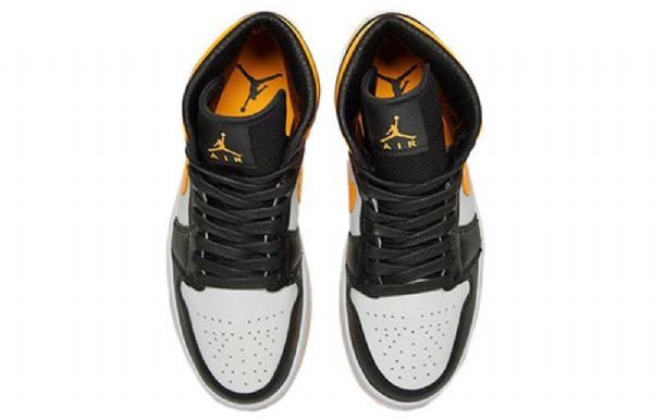 Nike Air Jordan 1 Mid Tops Se Retro Basketball Shoes Dame Hvite Oransje