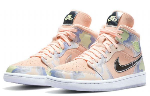 Nike Air Jordan 1 Mid Tops Se Retro Basketball Shoes Dame Korall