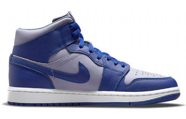Nike Air Jordan 1 Mid Tops Se Retro Basketball Shoes Dame Lilla Dyp Kongeblå