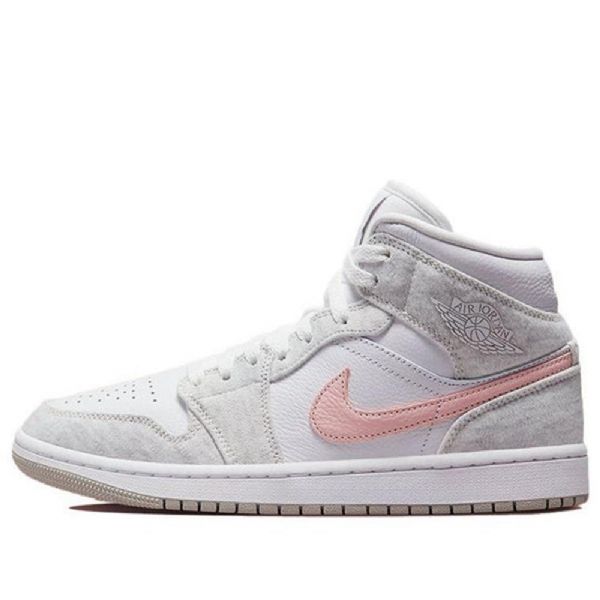 Nike Air Jordan 1 Mid Tops Se Retro Basketball Shoes Dame Lyse Grå