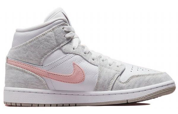 Nike Air Jordan 1 Mid Tops Se Retro Basketball Shoes Dame Lyse Grå