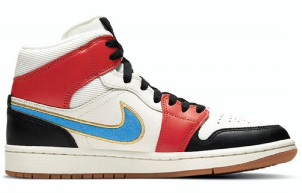 Nike Air Jordan 1 Mid Tops Se Retro Basketball Shoes Dame Multicolor